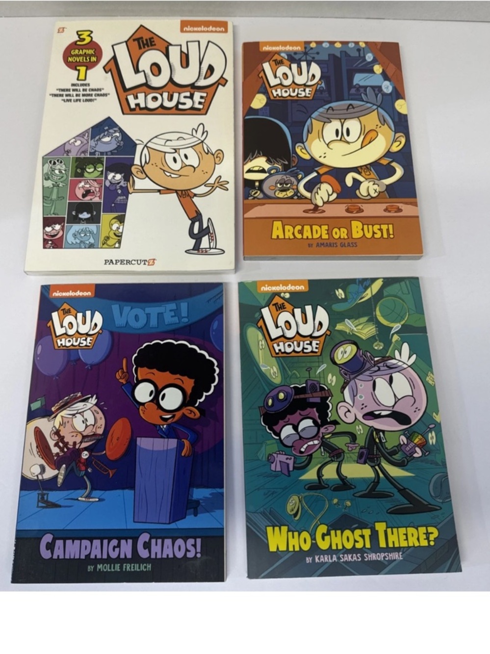 Nickelodeon's The Loud House Books Lot of 4, 3 in 1 Graphic Novels &
3 Other